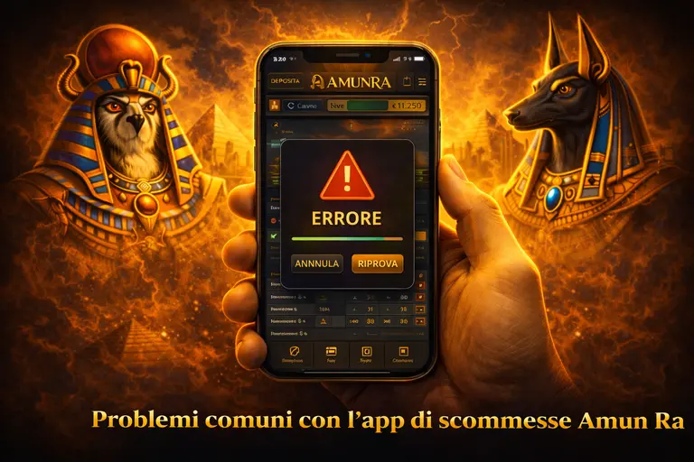 Problemi comuni dell'app Amun Ra con soluzioni per caricamento lento, giochi che non si caricano, errori di login, pagamenti e compatibilità browser