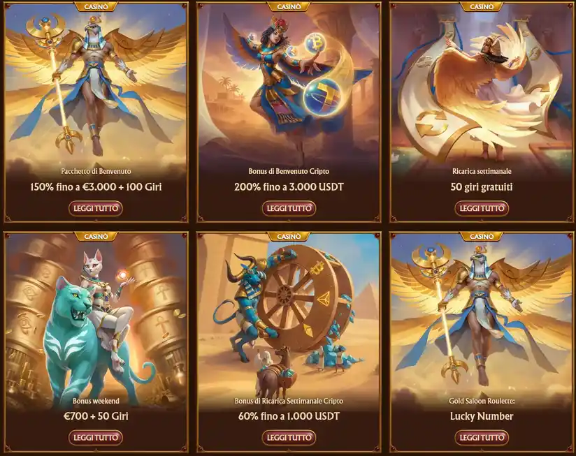 Offerte promozionali del casinò AmunRA con bonus di benvenuto 150%, ricarica del mercoledì, cashback weekend, giri gratuiti e sfide settimanali