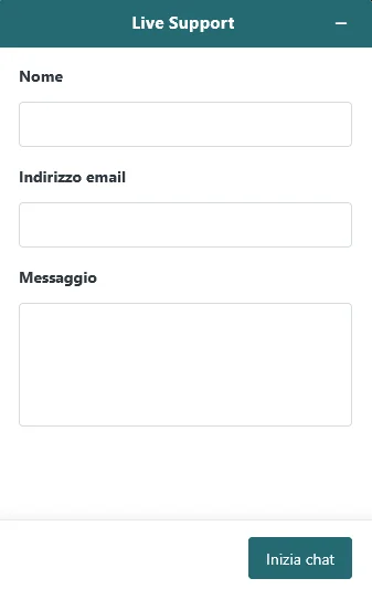 Sistema di supporto clienti del sito Amun Ra con live chat 24/7, traduzione automatica in italiano, supporto email e sezione FAQ